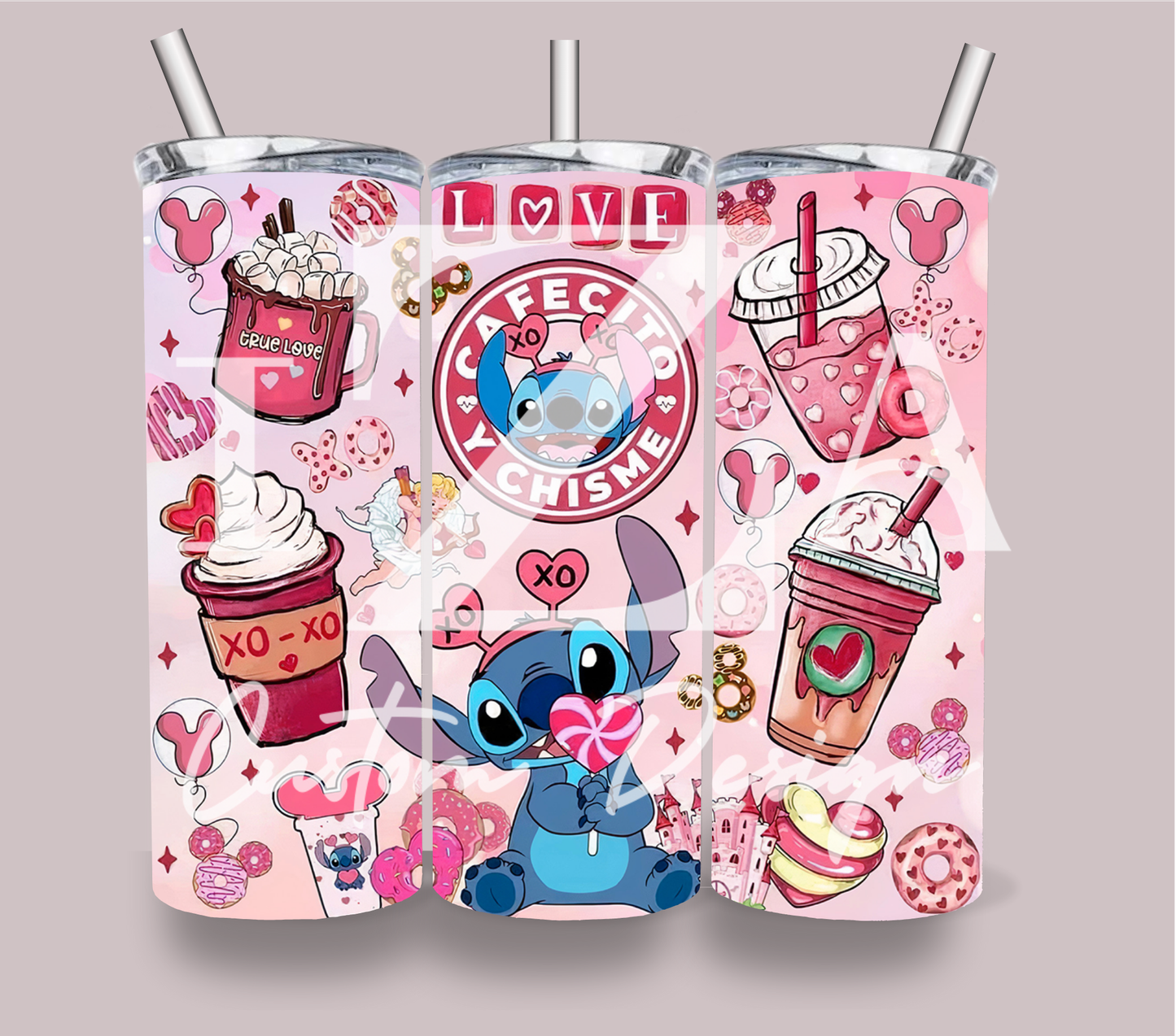Pink Stitch Skinny Tumbler 20oz