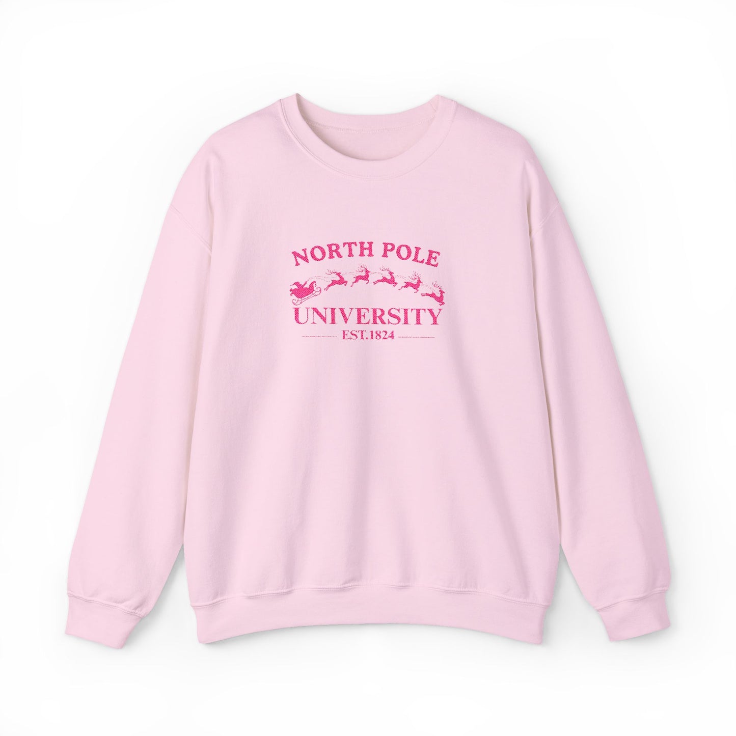 North Pole University Crewneck Sweatshirt Embroidery