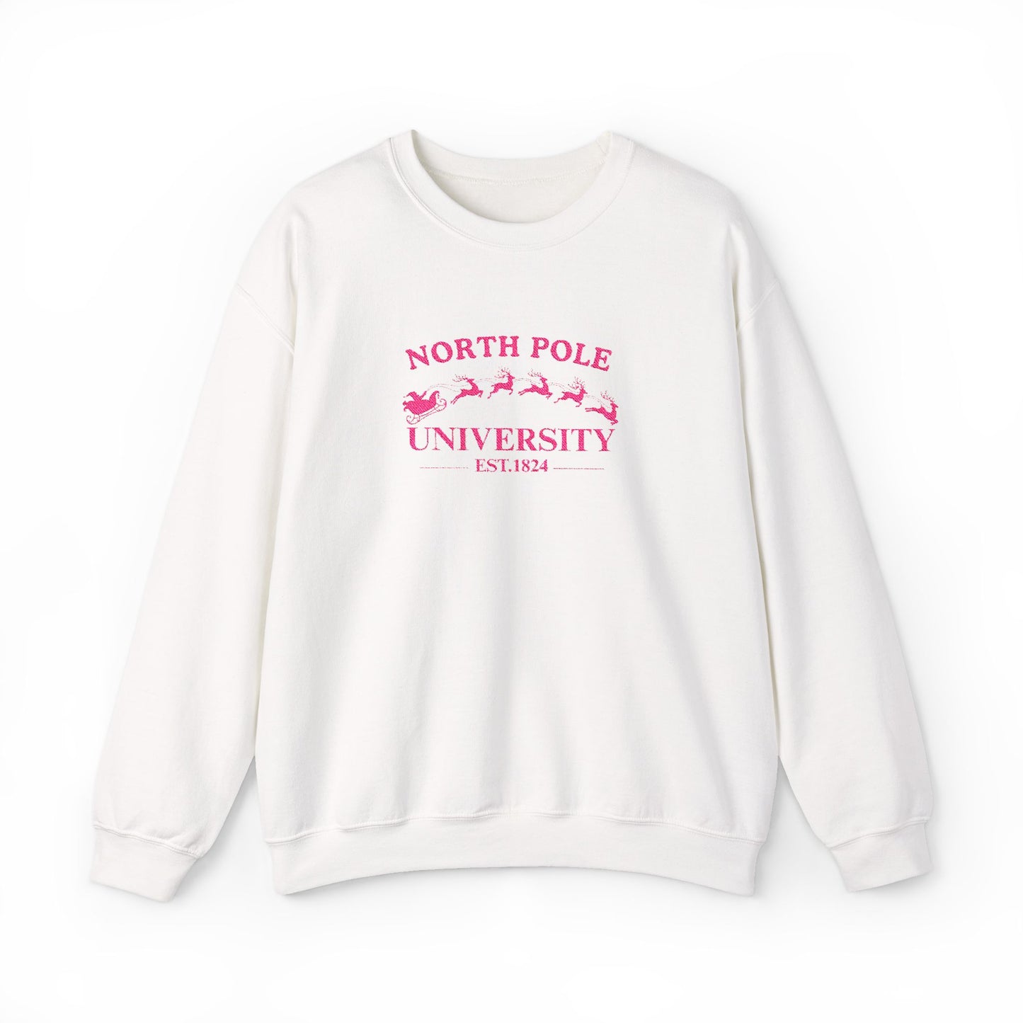 North Pole University Crewneck Sweatshirt Embroidery