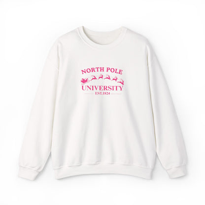 North Pole University Crewneck Sweatshirt Embroidery