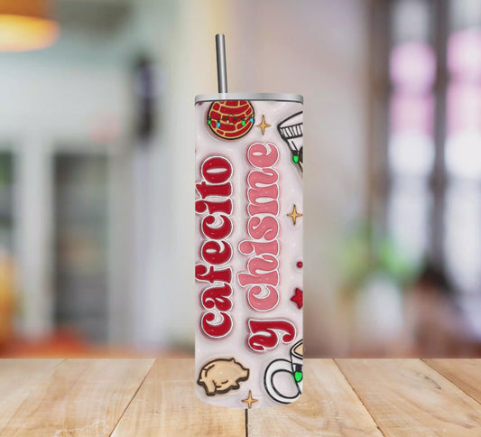 Cafecito & Chisme Skinny Tumbler